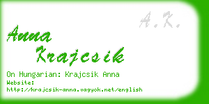 anna krajcsik business card